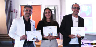 I vincitori del Biosmalto Contest 2022: Salvatore Cannizzaro, Erika Cirillo e Sergio Santangelo